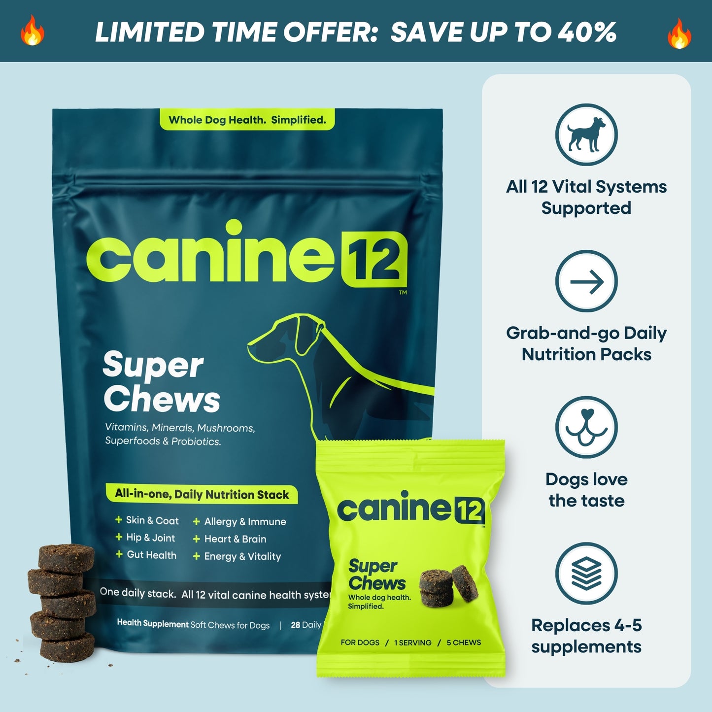 Super Chews - Daily Nutrition Stack for Dogs
