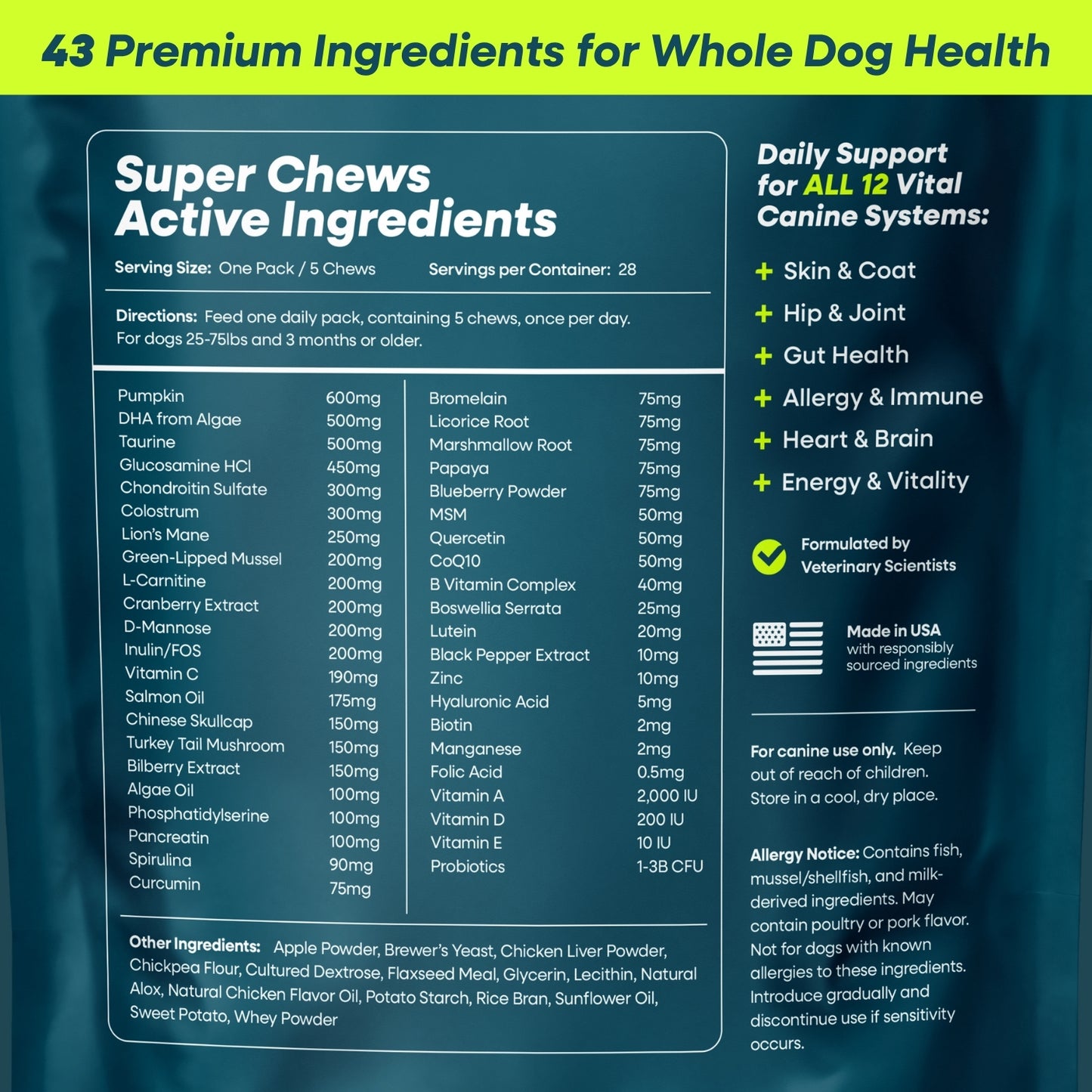 Super Chews - Daily Nutrition Stack for Dogs